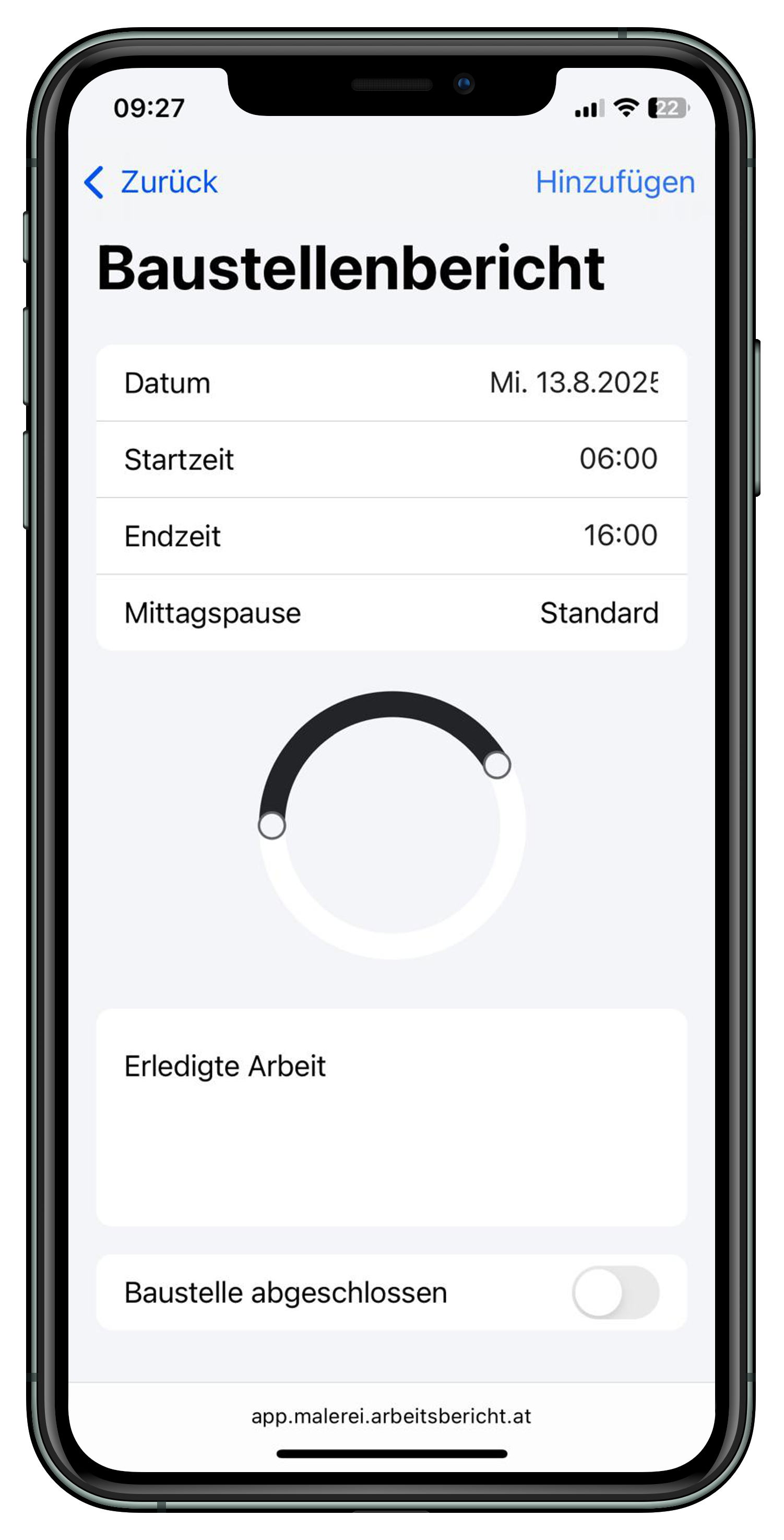 Baustellenbericht Mobile App auf dem Smartphone