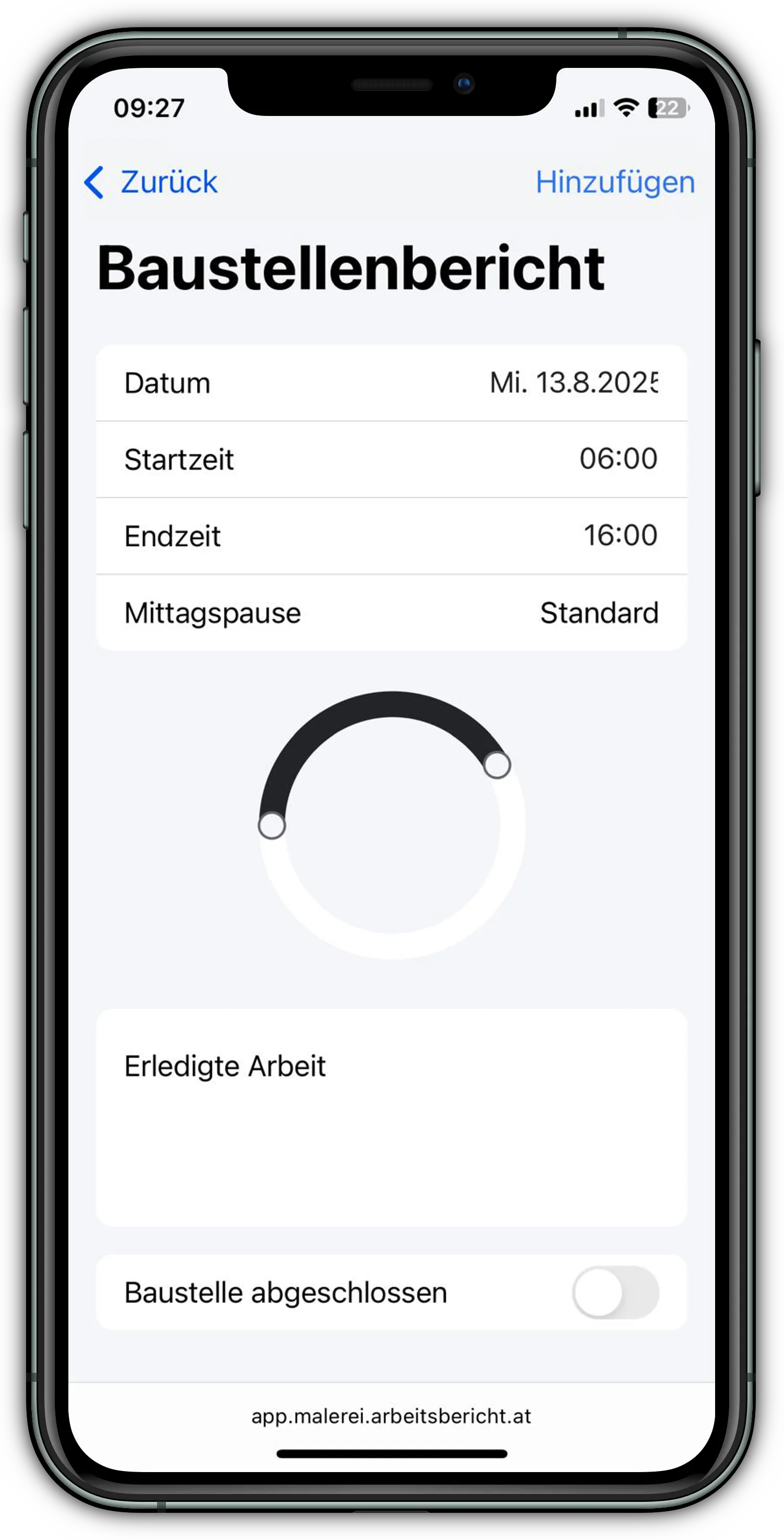 Baustellenbericht Mobile App auf dem Smartphone